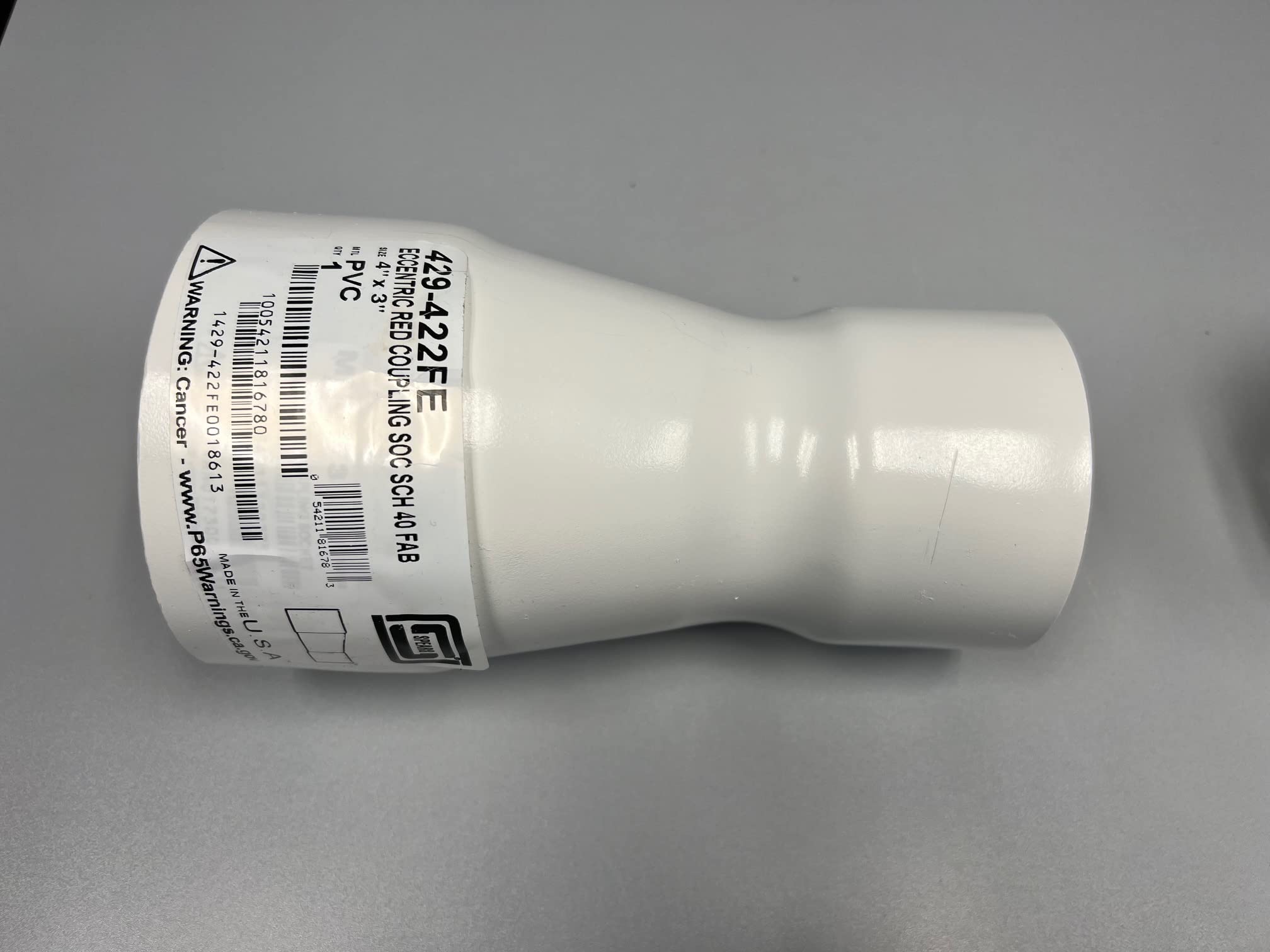 Spears 429-422FE 4X3 PVC Reducing Coupling Eccentric Socket SCH40 ...