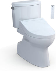 Toto MW4743084CEFG01 WASHLET+ Vespin II Two-Piece Elongated 1.28 GPF Toilet and C5 Bidet Seat Cotton White