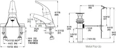 Pfister LG142-6000 Pfirst Series Single Control 4 Centerset Bathroom Faucet in Polished Chrome