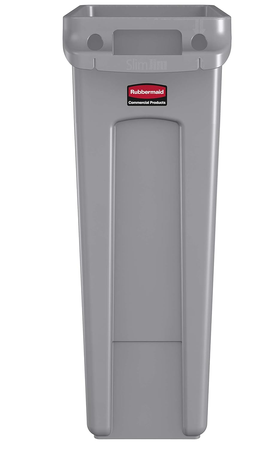 Rubbermaid FG354060GRAY Slim Jim Plastic Rectangular Trash/Garbage Can with Venting Channels 23 Gallon