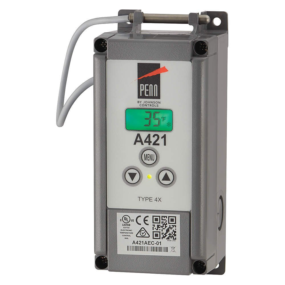 Johnson Controls A421AED-01C Penn Series A421 Line-Voltage Type 4X Electronic Temperature Control IP67 Sensor