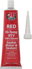 J-B Weld 31314 High Temperature RTV Silicone Gasket Maker and Sealant - Red - 3 Ounce