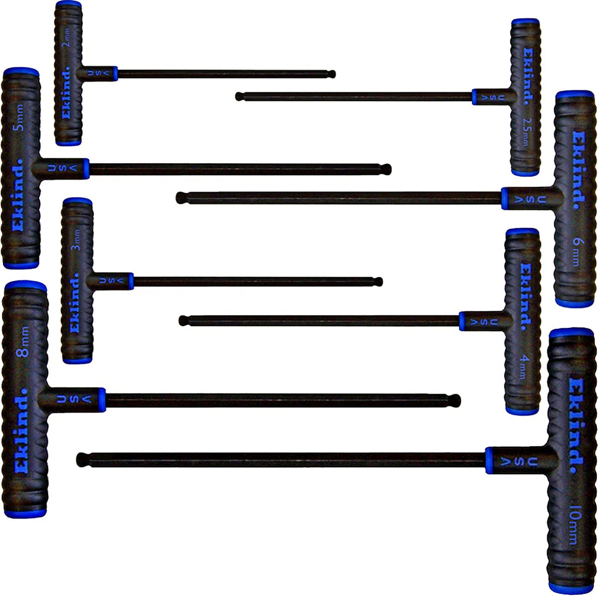 Eklind Tool 64808 Power-T Handle Ball-Hex Key Set - 8pc Metric Sizes 2-10