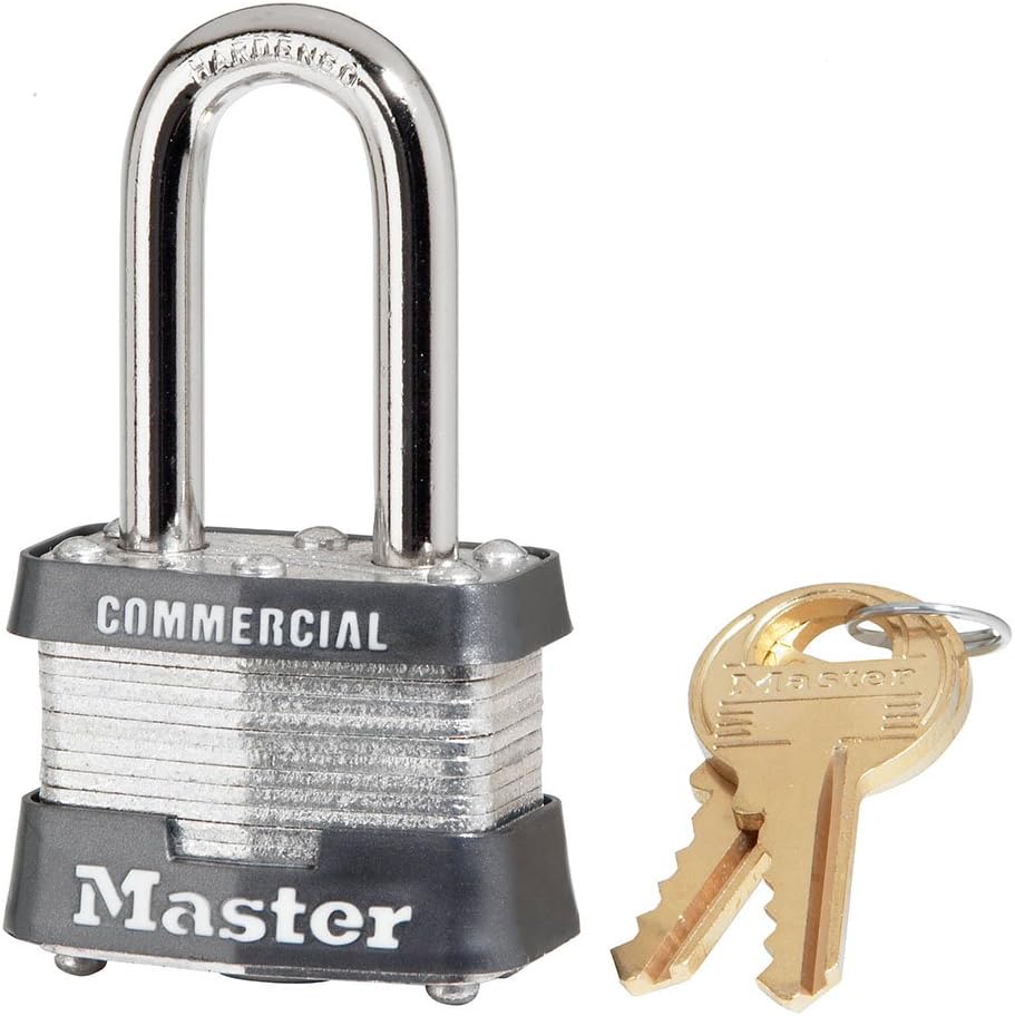 Master Lock 3KALF-3210 Shackle Padlock Keyed Alike Laminated Steel