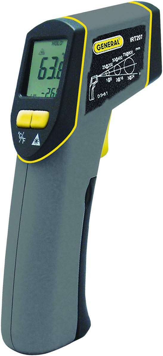 General Tools IRT207 Non-Contact Digital Laser Temperature Gun -4 to 608 Degrees F