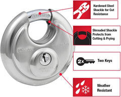 Master Lock 40DPF Stainless Steel Discus Padlock with Key