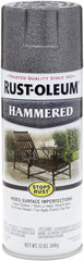 Rust-Oleum 7214830 Gray Hammered Enamel Aerosol Spray Paint - 12 Ounce Pack of 6