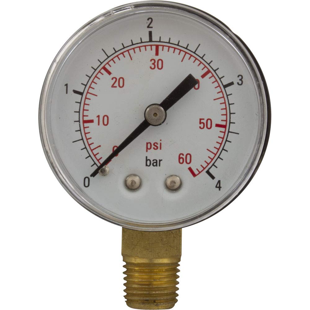 Custom Molded Products 25501-000-800 0-60 PSI Pressure Test Gauge Bottom Mount