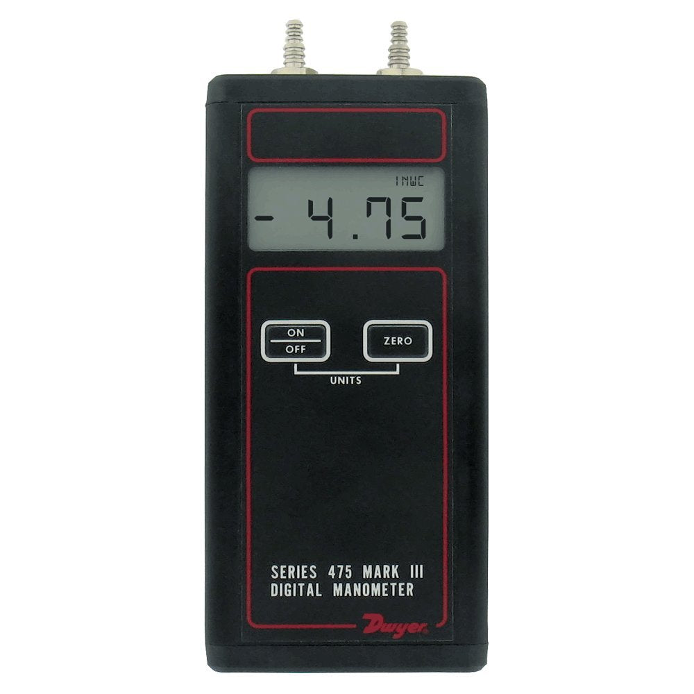 Dwyer 475-1-FM Differential Pressure Digital Manometer Handheld FM Approved 0-20 inches w.c.