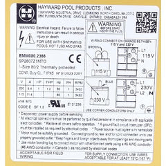 Hayward SPX2607Z1MTG Motor 1.0 HP TEFC