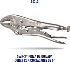 IRWIN 902L3 Vise-Grip Locking Pliers 5 Inch Curved Jaw with Wire Cutter