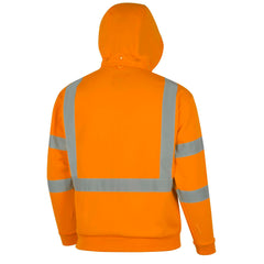 Pioneer V1060351U-3XL High Visibility Safety Hoodie Reflective Sweatshirt Jacket 3X-Large Orange