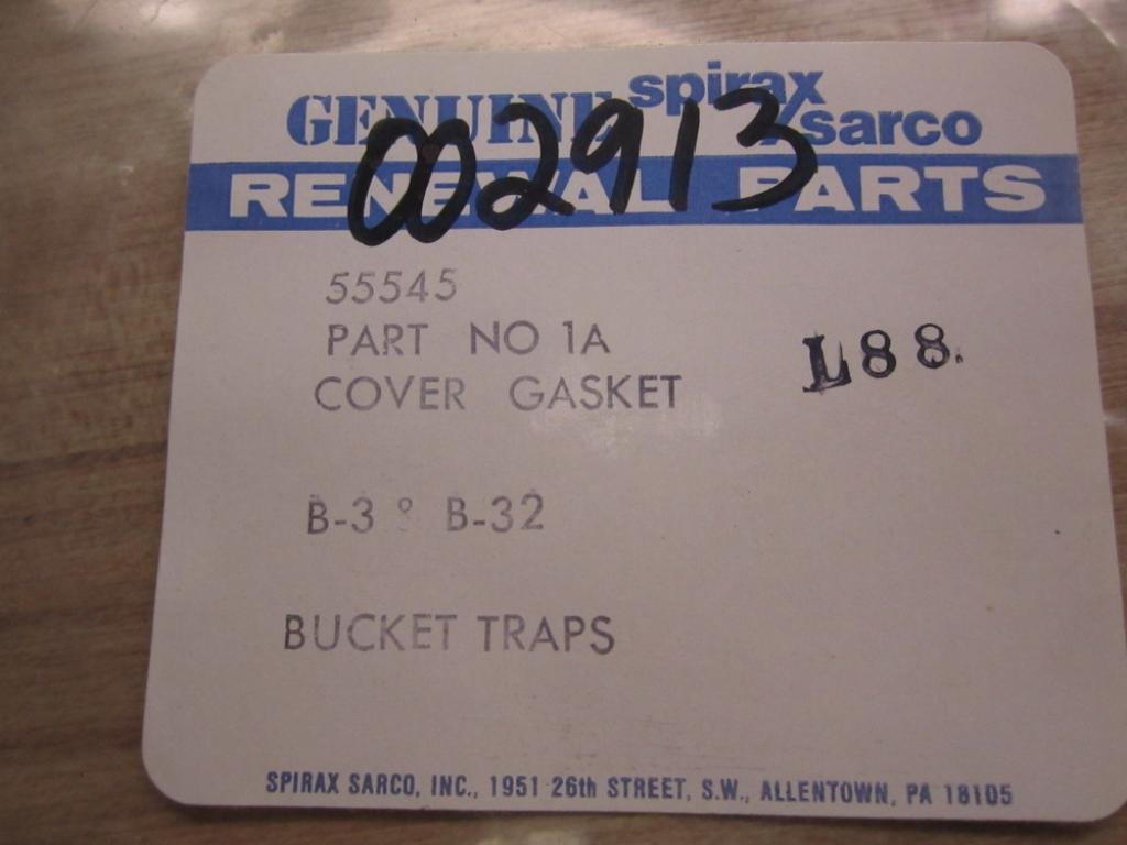 Spirax Sarco 55545 Cover Gasket Kit B3/32 Set of 3