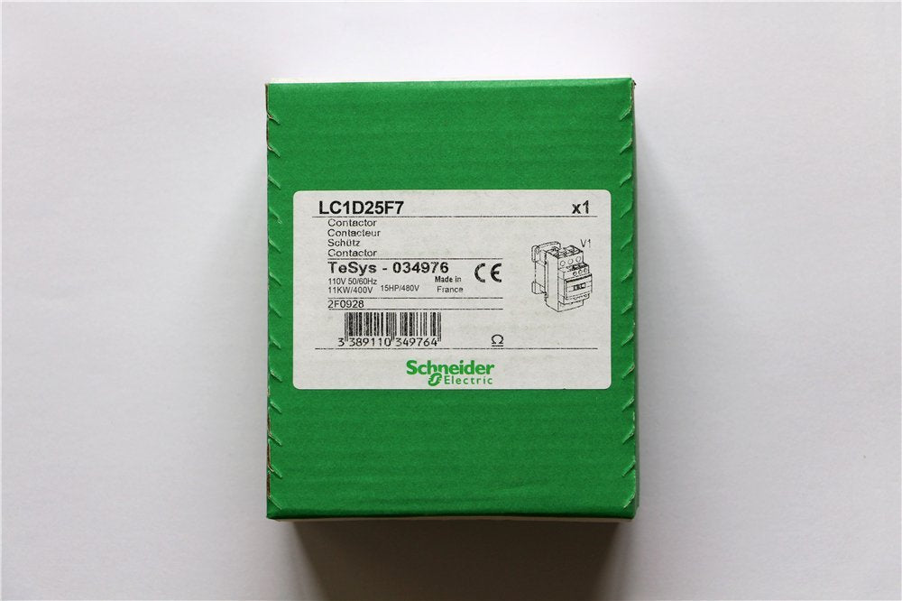 Schneider LC1D25F7 AC Contactor 110V 25A 3P Non-Reversing