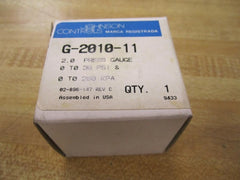 Johnson Controls G-2010-11 Air Gauge 0-30 psi 2 Inch