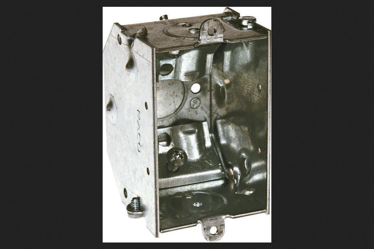 RACO 473 Switch Electrical Box, 2-1/4 Inch Deep, (2) 1/2 Inch End Knockouts