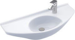 Toto LT650G#01 Oval Wall-Mount Bathroom Sink with CeFiONtect Cotton White