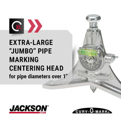 Jackson Safety 14776 Pipe Marker Centering Head Tool Curv-O-Mark Jumbo 7 To Measure Pipes 1 and Up Standard 8 Y-Type Head Adjustable Dial Set Level