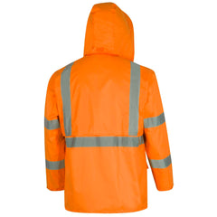 Pioneer V1080350U-4XL High Visibility Rain Gear Safety Jacket and Bib Pants, 4X-Large, Orange