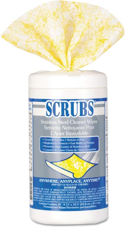 SCRUBS 91930 Stainless Steel Cleaner Towels 9.75 in x 10.5 in 6/Carton