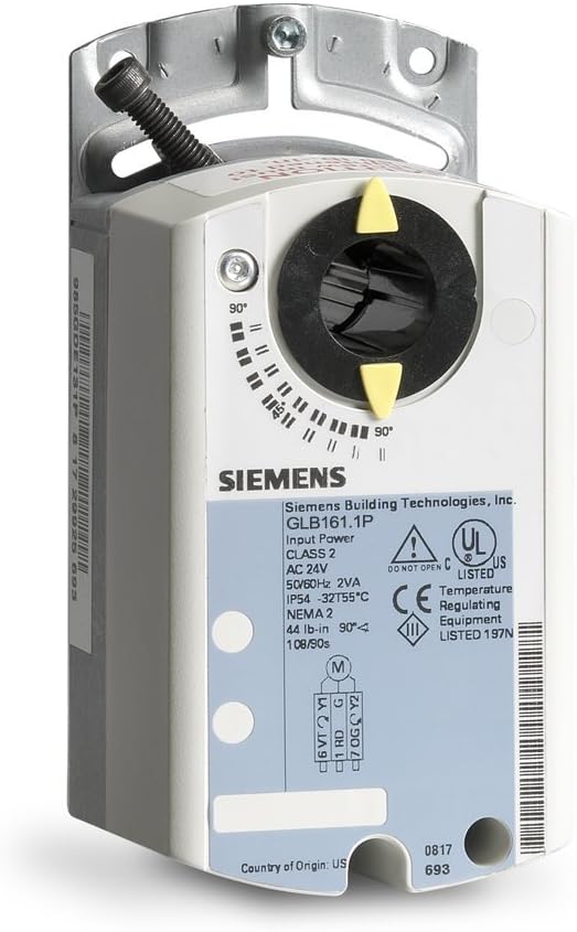 Siemens GLB161.1P Non-Spring Return Electric Damper Actuator, 0 to 10 Vdc Modulating Control, Plenum