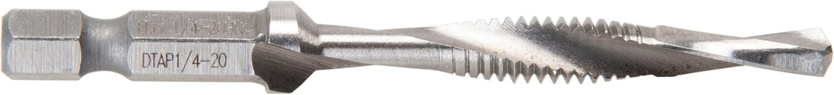 Greenlee DTAP1/4-20 Combination Drill, Tap, and Deburr Bit with Quick Change Hex, 1/4-20 NC