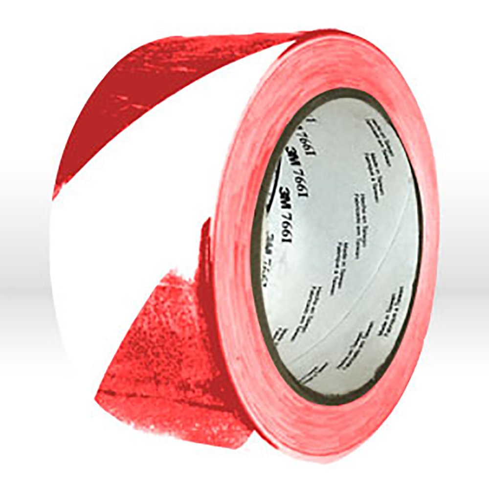 3M 7000148378 Hazard Marking Vinyl Tape, Red/White, 2 in x 36 yd