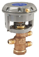 Johnson Controls V-4332-1007 Brass Pneumatic Flare Valve 1/2 Inch 3-Way Mixing 4-8 PSI 1.2 Cv