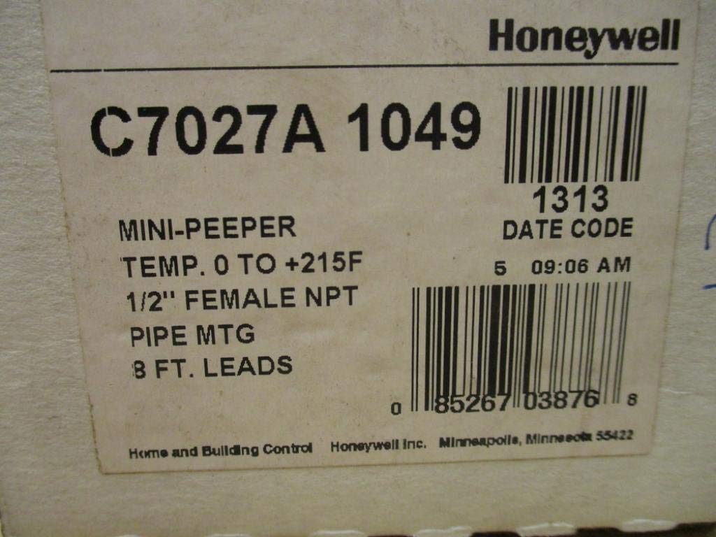 Honeywell C7027A1049 Flame Sensor Ultraviolet Minipeeper 7800 Controls C7027A