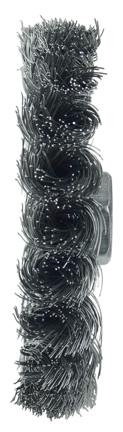 Weiler 13106 Dualife 5/8-11 Arbor 4 Diameter Knotted Wire Wheel Brush Steel Bristles 0.014 Wire Size