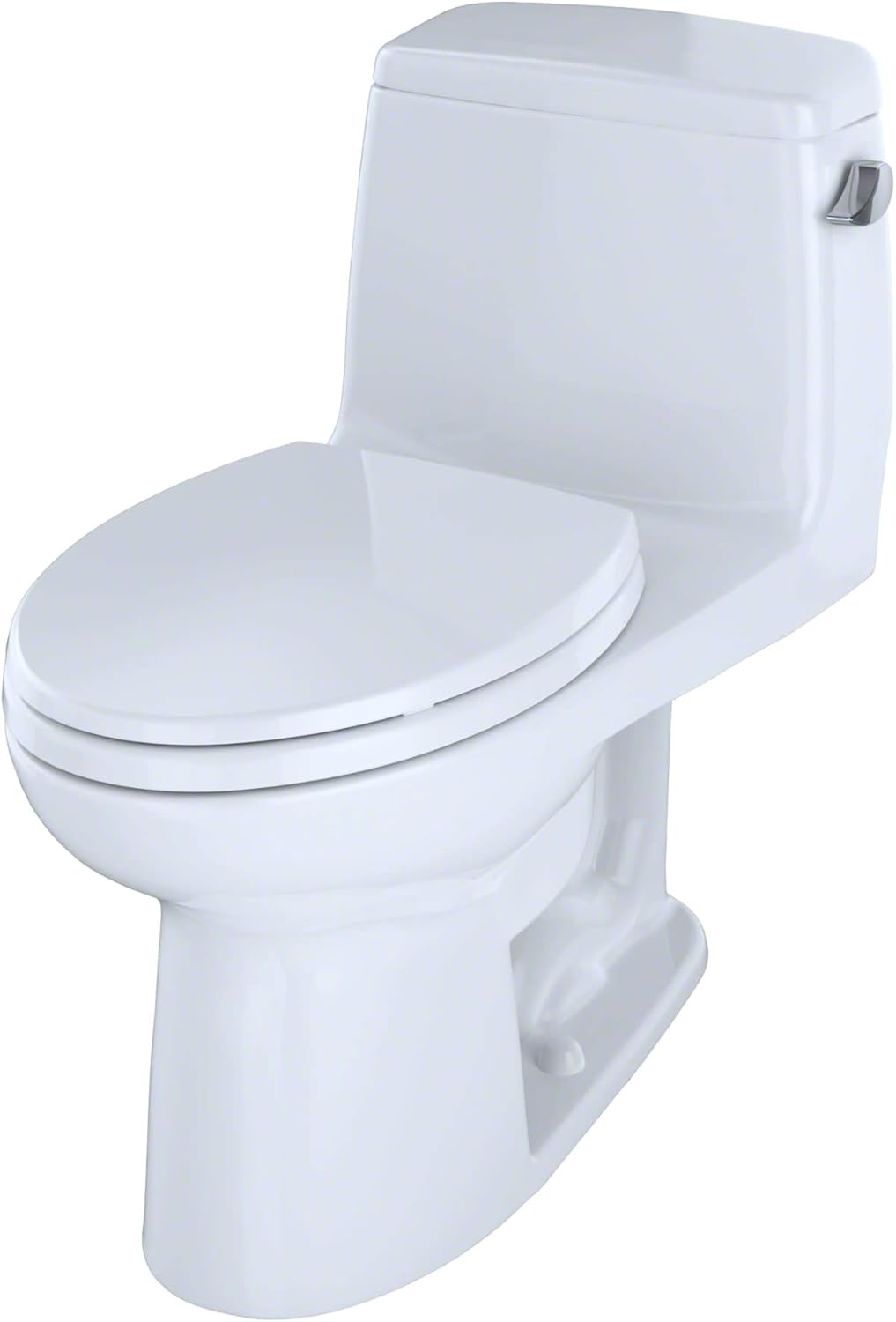 Toto MS854114ELR#01 Eco UltraMax Elongated 1.28GPF One-piece Toilet Right Hand Trip Lever Cotton