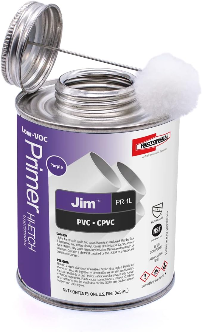 Rectorseal 55914 Jim PR-1L Primer Low VOC Purple 16 Fl Oz