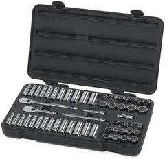 GEARWRENCH 80551 57 Pc. 3/8 Drive 12 Pt. Mechanics Tool Set, Standard & Deep, SAE/Metric