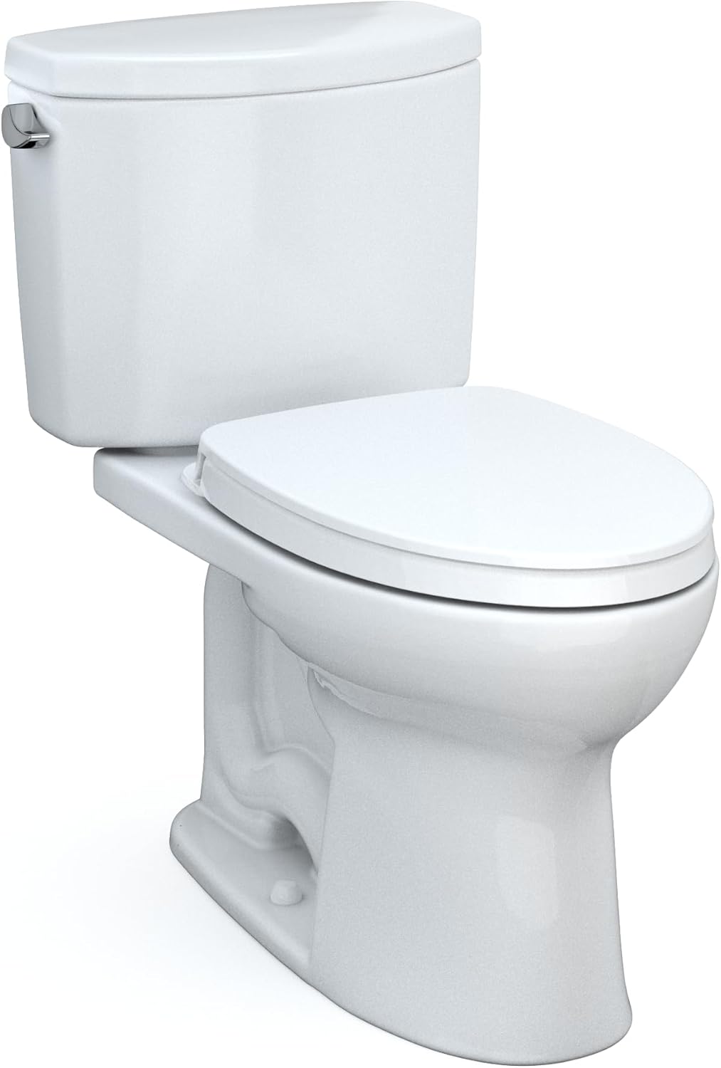 Toto MS454124CEFG#01 Drake II 1.28 GPF Two Piece Elongated Toilet with Left Hand Lever - Seat Included Cotton White