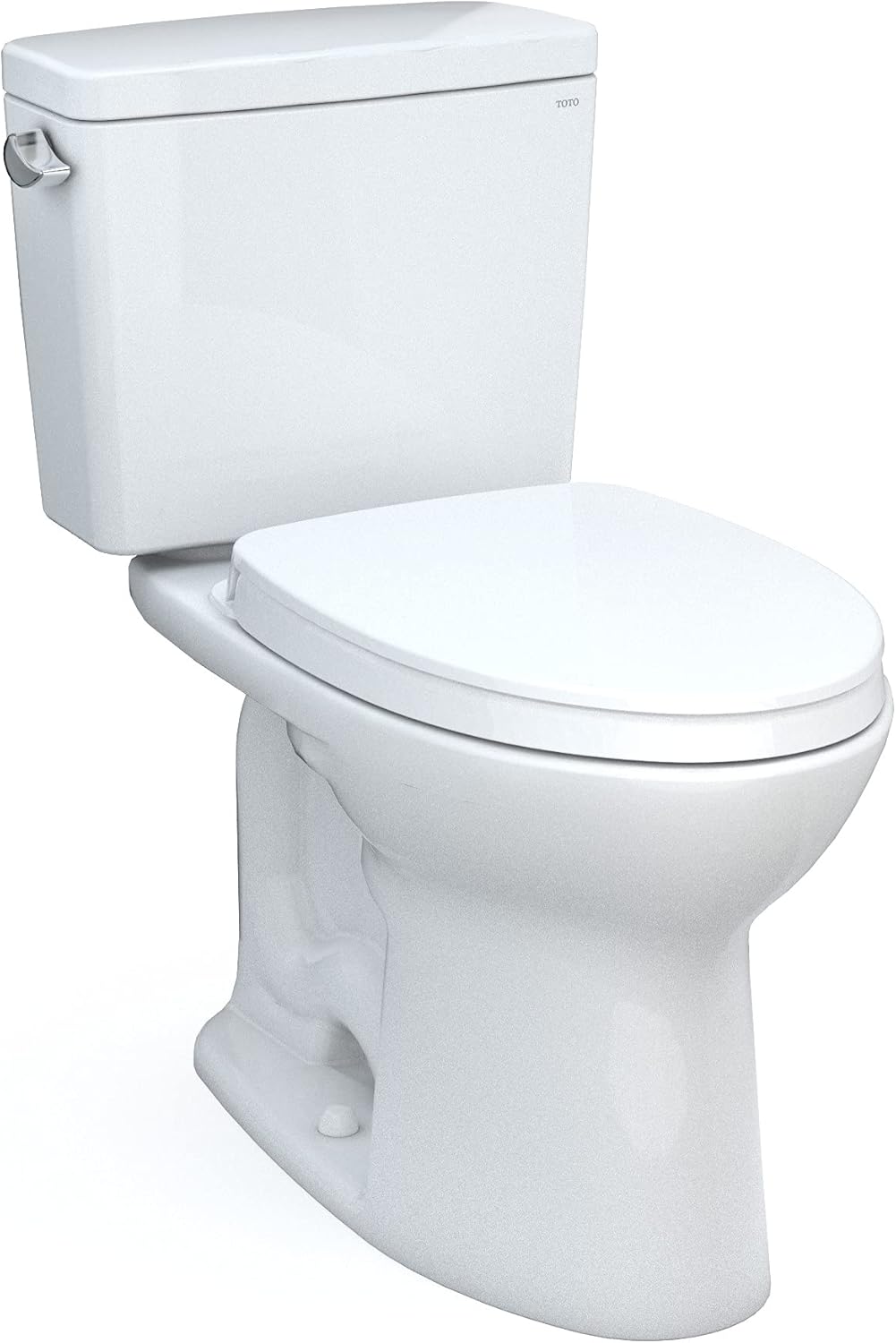 TOTO MS776124CSFG01 Drake Two-Piece Elongated 1.6 GPF Universal Height Tornado Flush Toilet with CEFIONTECT and SoftClose Seat Cotton White