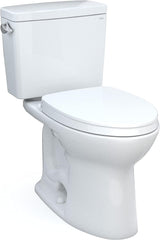 Toto MS776124CSFG.10#01 Drake Two-Piece Elongated 1.6 GPF Universal Height Tornado Flush Toilet with 10 Inch Rough-In