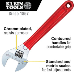 Klein Tools D507-12 Adjustable Wrench Extra Capacity 12-Inch