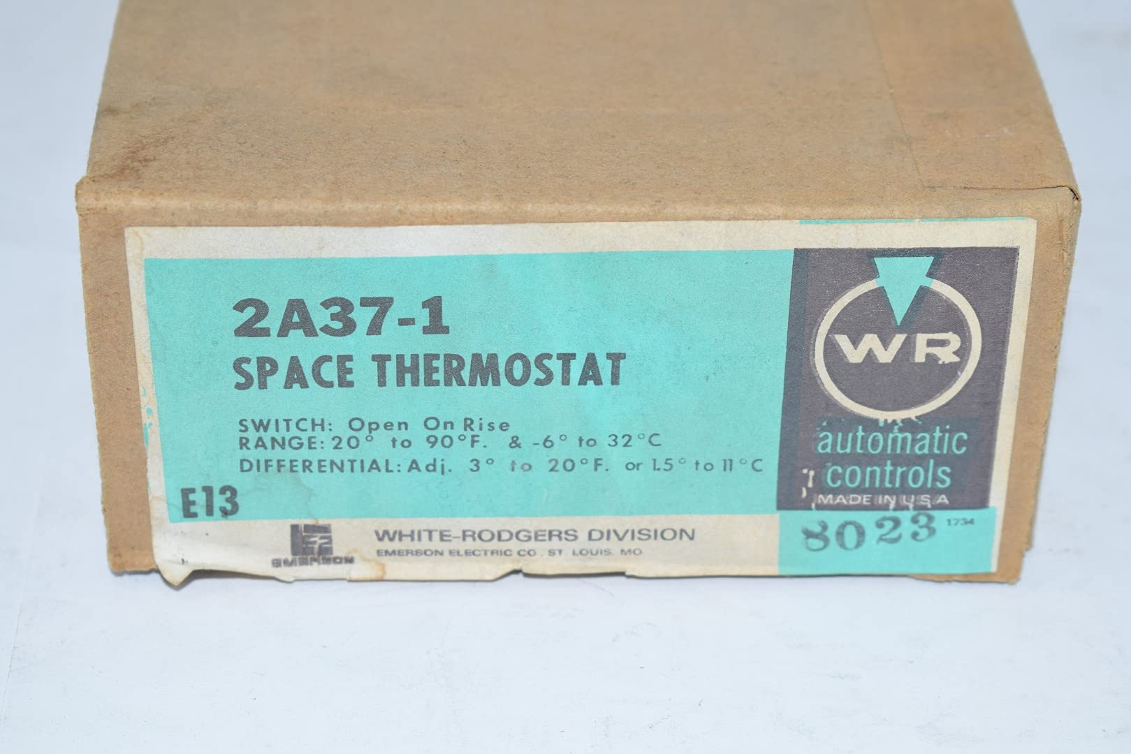 White-Rodgers 2A37-1 Line Voltage SPST Open Thermostat 20-90°F