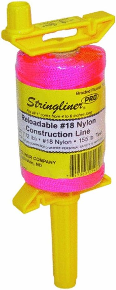 Stringliner 25462 Nylon Mason Line With Reel 500 ft Fluorescent Pink