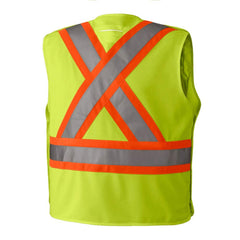 Pioneer V1021061U-2/3XL High Visibility Tricot Tear-Away Safety Vest Yellow/Green, 2/3XL