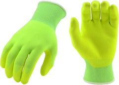 West Chester HVY715YNF/XL Hi-Vis Yellow 15 Gauge Nylon Shell with Hi-Vis Yellow Micro Foam Nitrile Coated Palm