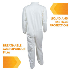 KleenGuard 44317 A40 Liquid and Particle Protection Coveralls 4XL White 25 Pack