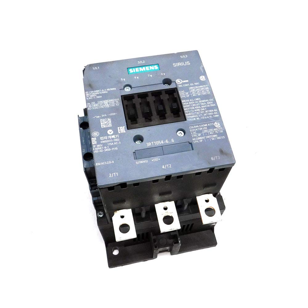 Siemens 3RT1054-6AF36 IEC Magnetic Contactor AC-3 115 A (55 kW) 110 to 127 V AC/DC