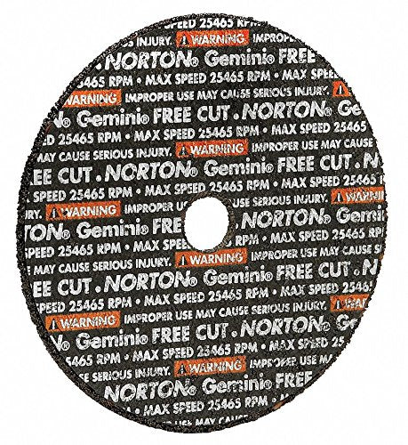 Norton 66243510647 Gemini Type 1 Reinforced Cut-Off Wheel 3 in dia 1/16 in Thick 3/8 in Arbor