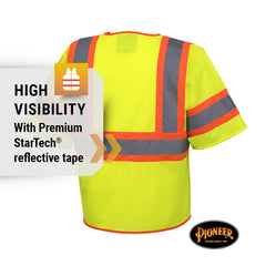 Pioneer V1023560U-XL Hi Vis Tricot Sleeved Safety Vest Yellow Green X-Large