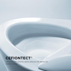 TOTO MS474124CUFG#01 Vespin II 1G Two-Piece Elongated 1.0 GPF Universal Height Toilet with CEFIONTECT and SS124 SoftClose Seat, Cotton White