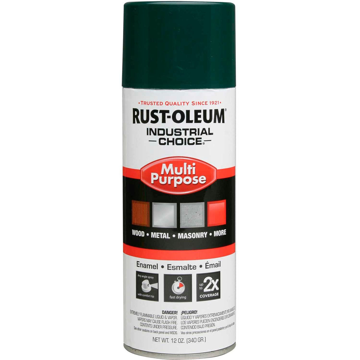 Rust-Oleum 1638830 Industrial Choice 1600 System Multi-Purpose Spray Paint, 12 oz, 6 Pack