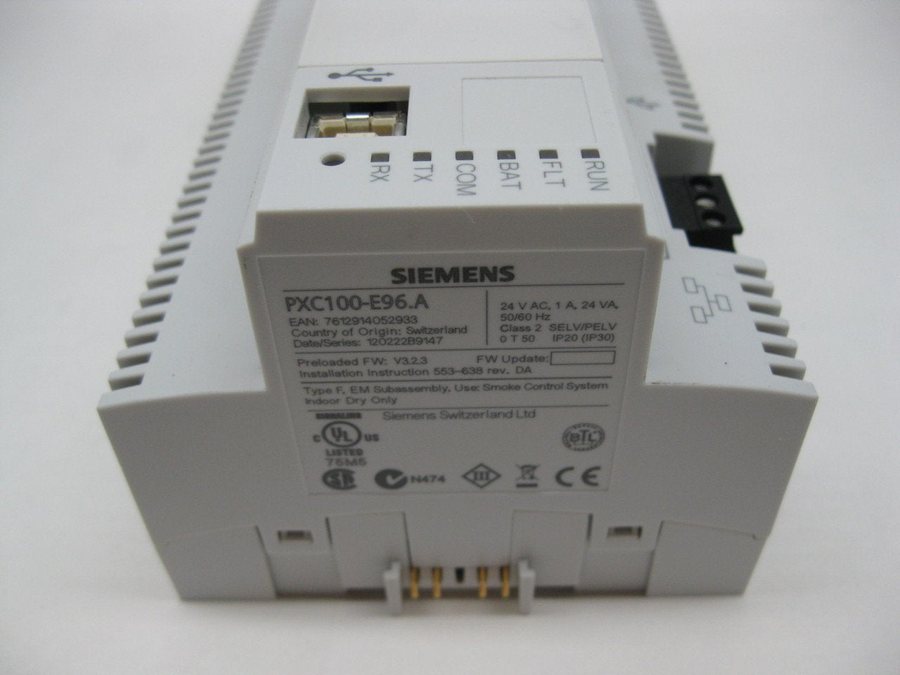 Siemens PXC100-E96.A Programmable Controller Module BACnet/IP20 - Discontinued