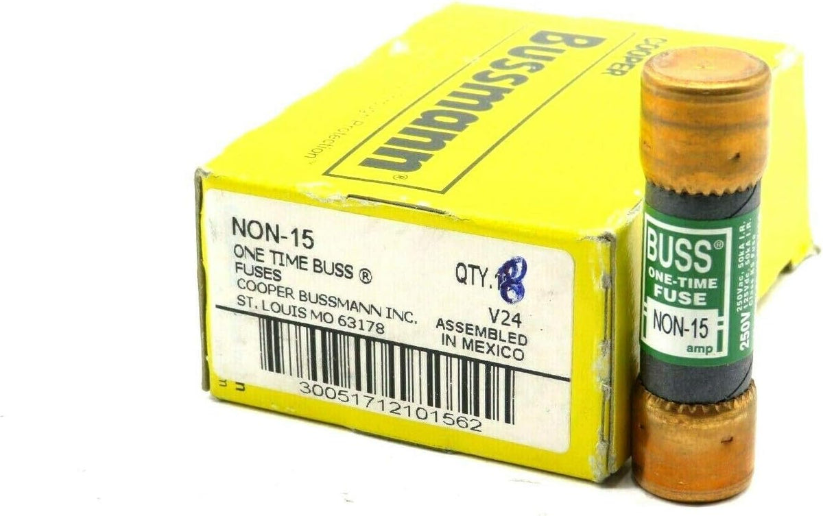 Bussmann NON-15 One-Time 15 Amp Low-Voltage Cartridge Fuse Pack of 1