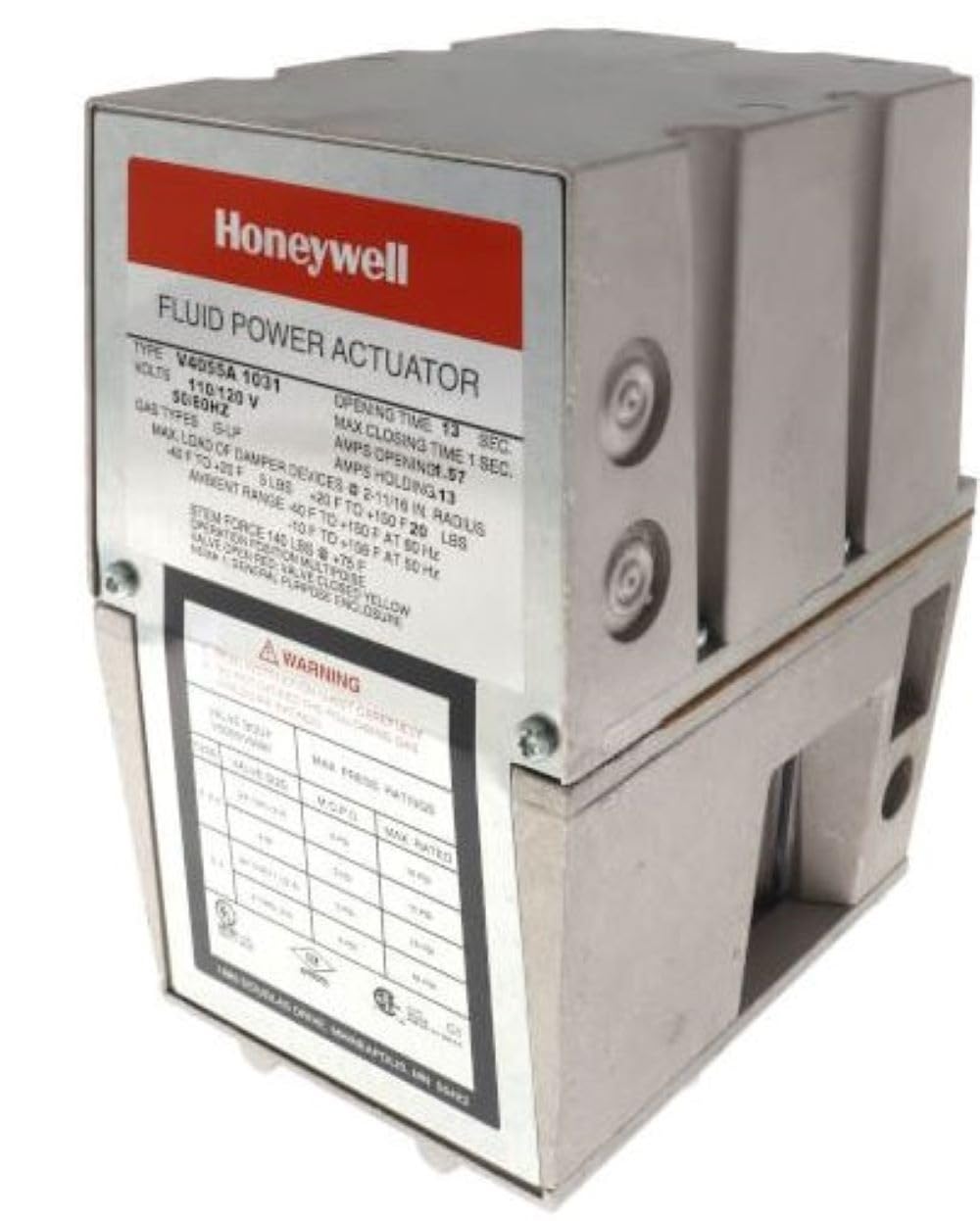 Honeywell V4055A1031 Fluid Power Gas Valve Actuator On-Off 120 VAC 60 Hz